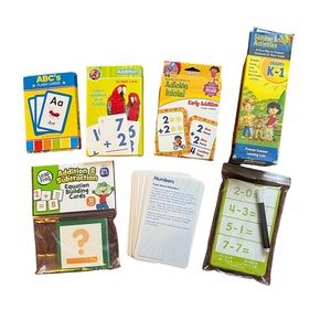 Learning flash cards ABC Numbers Addition Subtraction Spanish